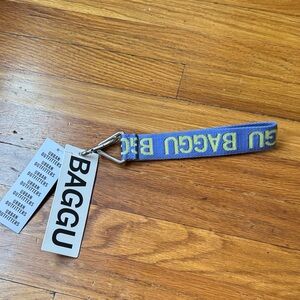 NWT Baggu Logo Keychain Pansy Blue Lemon Curd